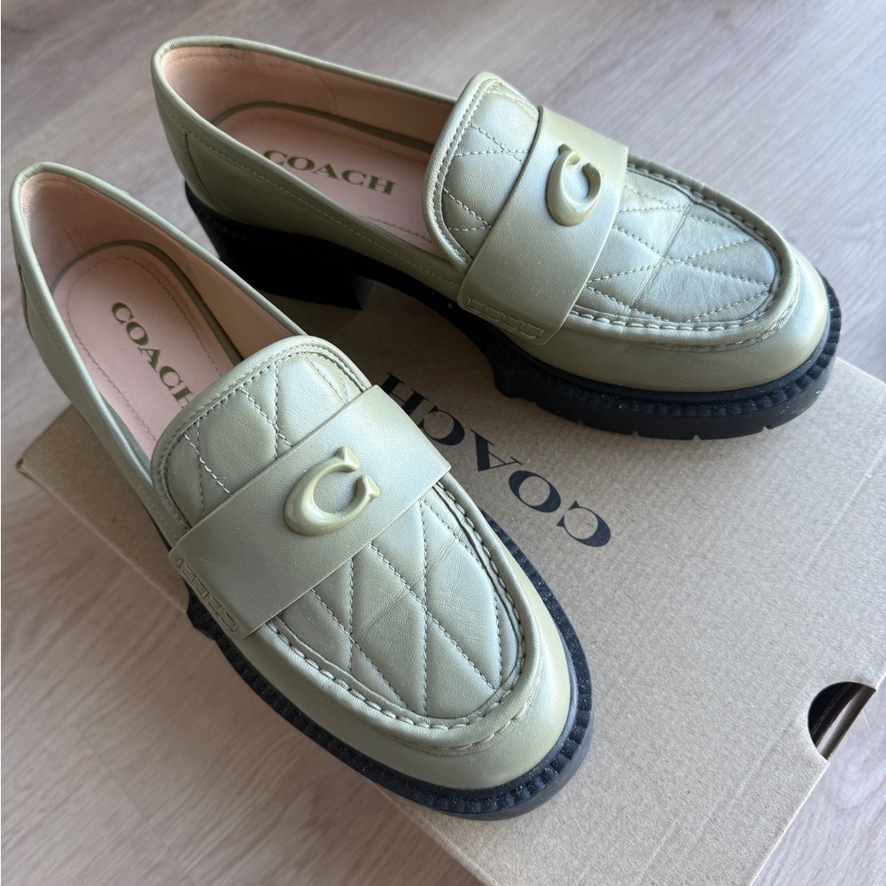 Coach Quilted Olive Loafers